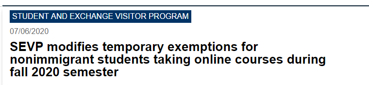 移民局出新規(guī)：在美留學(xué)生只上網(wǎng)課會被遣返!