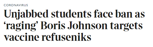 英國首相鮑里斯·約翰遜提議強制大學(xué)生接種新冠疫苗